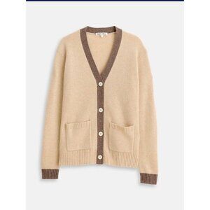 Alex Mill 100% Cashmere Roland Cardigan Sweater in Cream Tan Size Medium